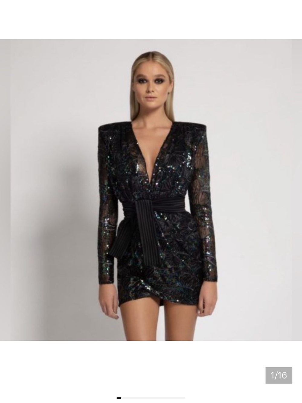 ZHIVAGO Camilla Black Sequin Long Sleeve Dress